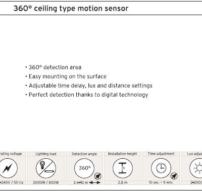 سنسور360 سقفی روکار na.De مدل 10464