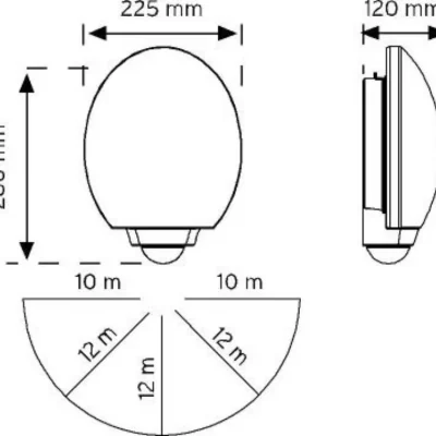 چراغ دیواری سنسوردار na.De مدل 10800