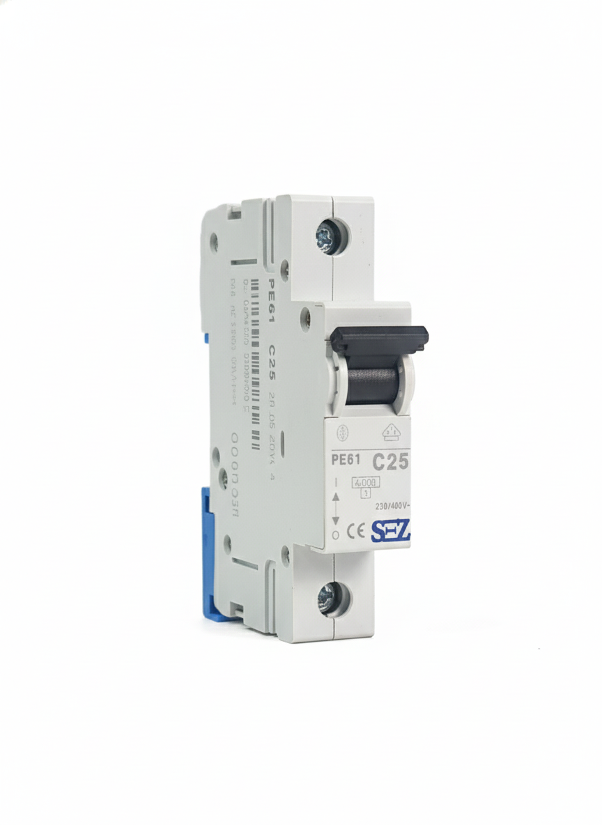 کلید مینیاتوری تک پل 25 آمپر موتوری 6KA