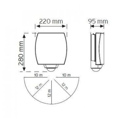 چراغ دیواری سنسوردار na.De مدل 10810