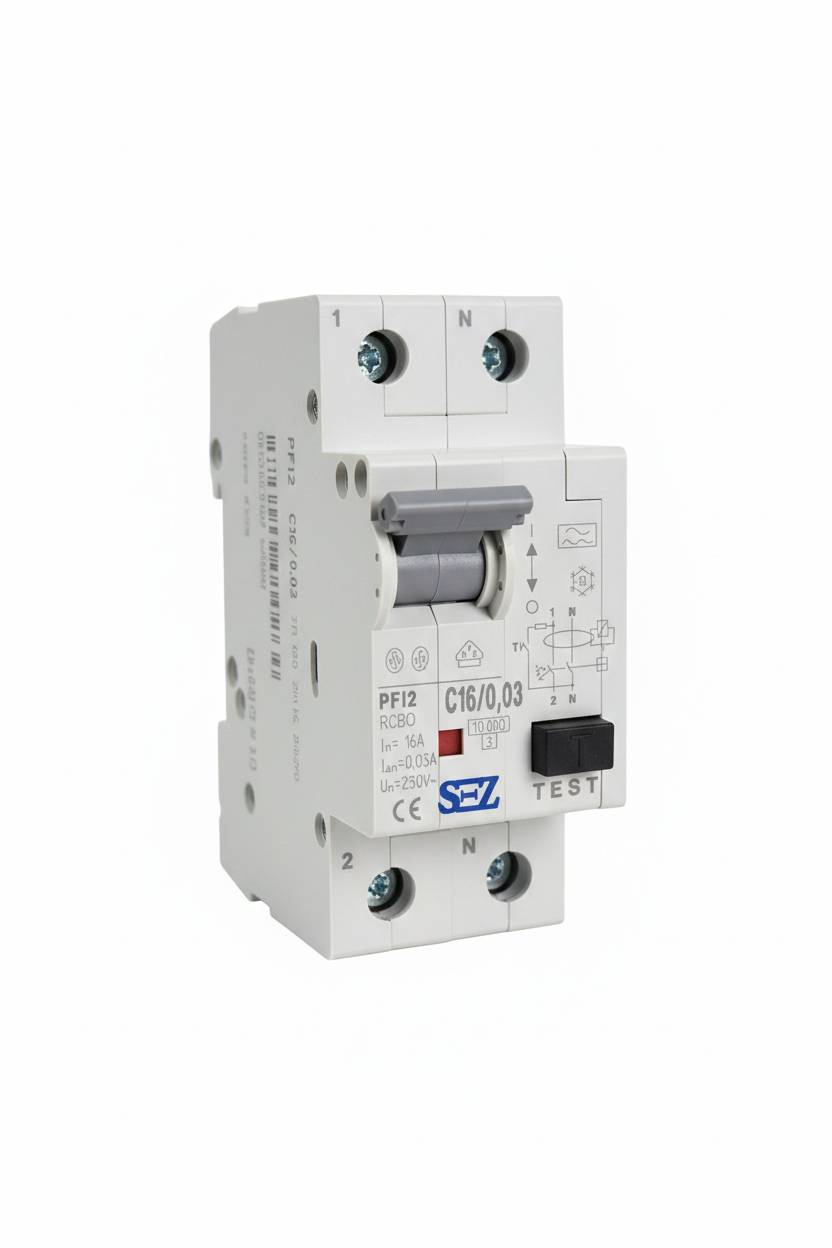 کلید محافظ‌جان ترکیبی (RCBO) SEZ مدل PFI2 C16/0.03