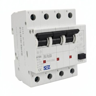 کلید محافظ جان چهار پل 25 آمپر SEZ مدل PFB4 25/0.03