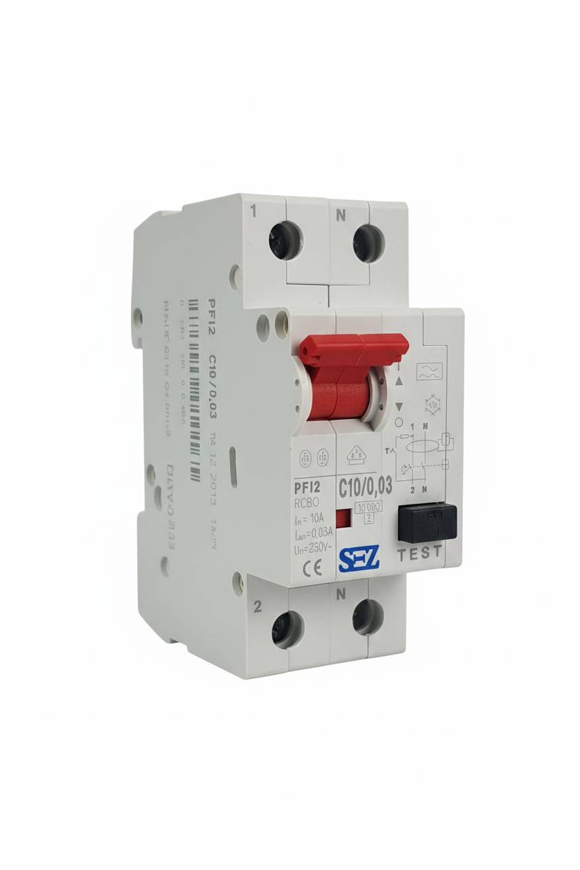 کلید محافظ‌جان ترکیبی (RCBO) SEZ مدل PFI2 C10/0.03