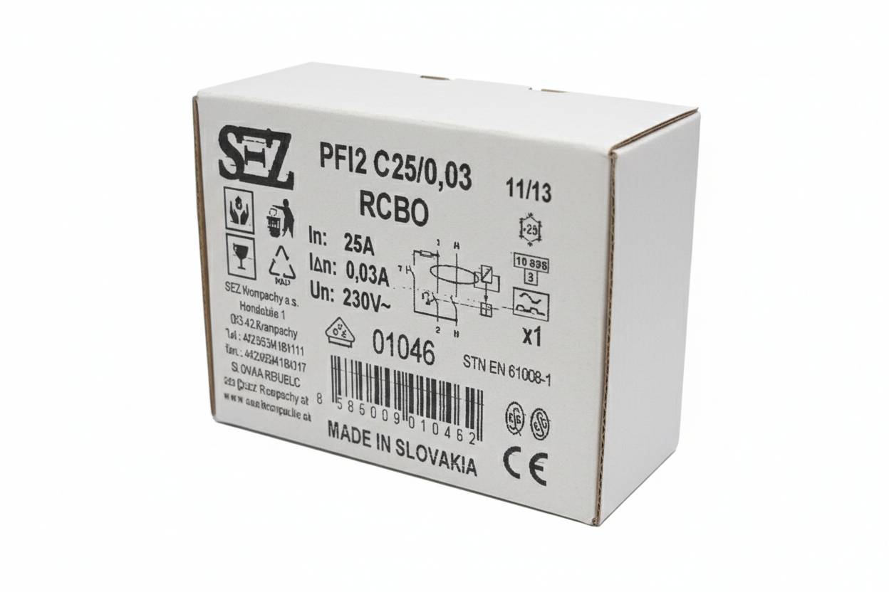 کلید محافظ‌جان ترکیبی (RCBO) SEZ مدل PFI2 C25/0.03