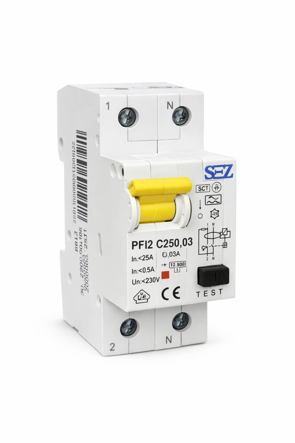 کلید محافظ‌جان ترکیبی (RCBO) SEZ مدل PFI2 C25/0.03