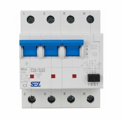 کلید محافظ‌جان ترکیبی چهارپل SEZ مدل PFI4 C20/0.03